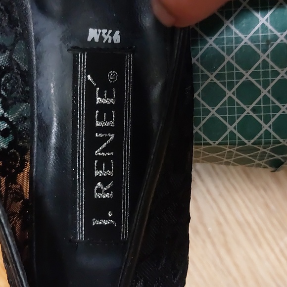 J. Renee Black EMB.Mesh Pandora Kidskin Heels - Picture 11 of 15